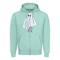 Seafoam cute ghost Zipper Hoodie - BundleAndBundleShop