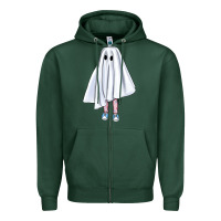 Sports Green cute ghost Zipper Hoodie - BundleAndBundleShop