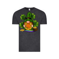 Vintage Black st patricks day gnomes shamrock gold horseshoes rainbow Vintage Tee - RanaPortraitStore
