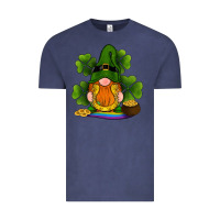 Vintage Denim st patricks day gnomes shamrock gold horseshoes rainbow Vintage Tee - RanaPortraitStore