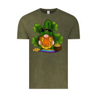 Vintage Olive st patricks day gnomes shamrock gold horseshoes rainbow Vintage Tee - RanaPortraitStore
