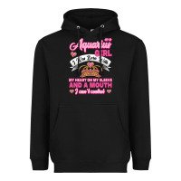 Black As a Aquarius Girl I was Born with My Heart on my Sleeve and a mouth Heavyweight Hoodie - Jasminsmagicworld