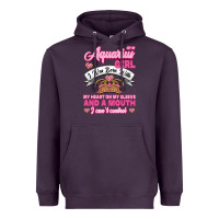 Plum As a Aquarius Girl I was Born with My Heart on my Sleeve and a mouth Heavyweight Hoodie - Jasminsmagicworld