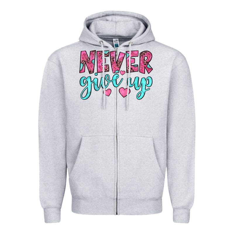 Never Give Up Zipper Hoodie by JahusDesignShop | Teevron