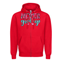 Red never give up Zipper Hoodie - JahusDesignShop