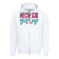 White never give up Zipper Hoodie - JahusDesignShop