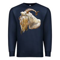 Navy kiko goat face Premium Sweatshirt - LillyAllenDesigns