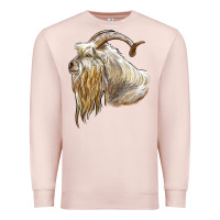 Pale Pink kiko goat face Premium Sweatshirt - LillyAllenDesigns