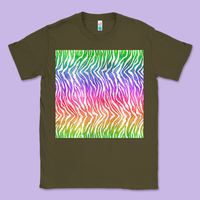 Watercolor Rainbow Tiger Seamless Pattern Classic Tee Designed By Bundleandbundleshop