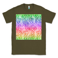Army Green watercolor rainbow tiger seamless pattern Classic Tee - BundleAndBundleShop