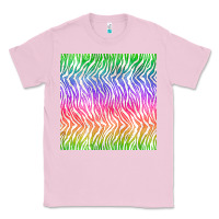 Bubblegum Pink watercolor rainbow tiger seamless pattern Classic Tee - BundleAndBundleShop