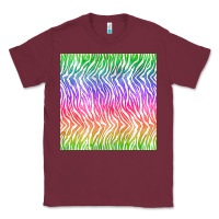 Burgundy watercolor rainbow tiger seamless pattern Classic Tee - BundleAndBundleShop