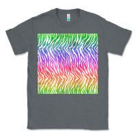 Charcoal Heather watercolor rainbow tiger seamless pattern Classic Tee - BundleAndBundleShop