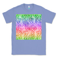 Colony Blue watercolor rainbow tiger seamless pattern Classic Tee - BundleAndBundleShop