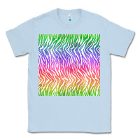 Dusty Blue watercolor rainbow tiger seamless pattern Classic Tee - BundleAndBundleShop