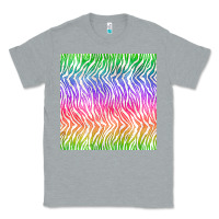Heather Grey watercolor rainbow tiger seamless pattern Classic Tee - BundleAndBundleShop