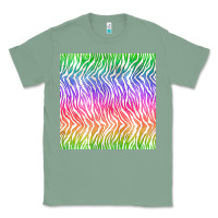 Sage watercolor rainbow tiger seamless pattern Classic Tee - BundleAndBundleShop