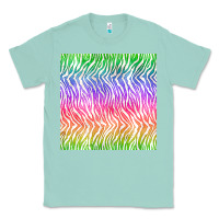 Seafoam watercolor rainbow tiger seamless pattern Classic Tee - BundleAndBundleShop