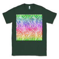 Sports Green watercolor rainbow tiger seamless pattern Classic Tee - BundleAndBundleShop