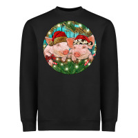 Black Christmas Pigs Heavyweight Sweatshirt - RanaPortraitStore