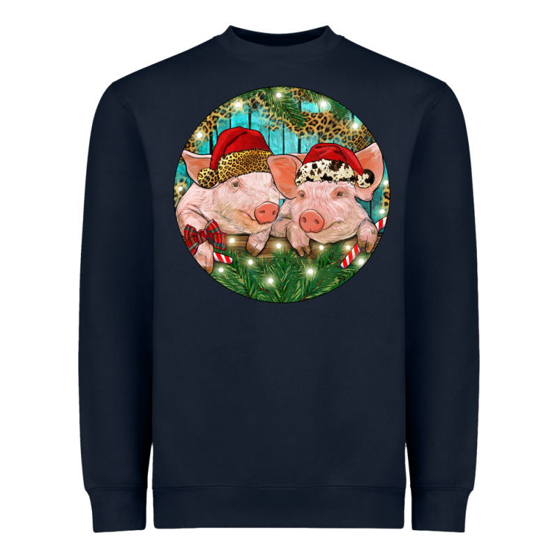 Christmas Pigs Heavyweight Sweatshirt by RanaPortraitStore | Teevron