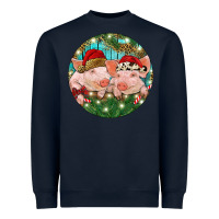 Navy Christmas Pigs Heavyweight Sweatshirt - RanaPortraitStore