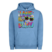 Pigment Pebble Blue love is blind Urban Hoodie - Artiststas