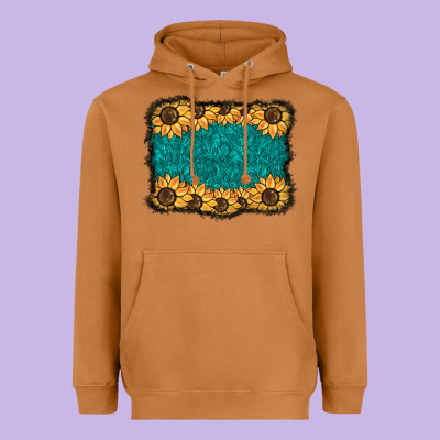 Sunflower Background Heavyweight Hoodie Designed By Barkaloodesign