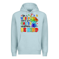 Blue Mist in a world where you can be anything be kind Premium Hoodie - MaliasSmallBusiness