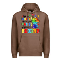 Chestnut in a world where you can be anything be kind Premium Hoodie - MaliasSmallBusiness