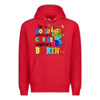 Red in a world where you can be anything be kind Premium Hoodie - MaliasSmallBusiness