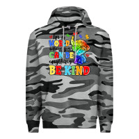 Slate Camo in a world where you can be anything be kind Premium Hoodie - MaliasSmallBusiness