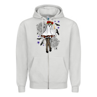 Dove Grey freak ghost halloween Zipper Hoodie - BundleAndBundleShop