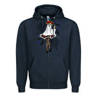 Navy freak ghost halloween Zipper Hoodie - BundleAndBundleShop