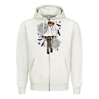 Oatmeal Heather freak ghost halloween Zipper Hoodie - BundleAndBundleShop