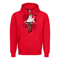 Red freak ghost halloween Zipper Hoodie - BundleAndBundleShop