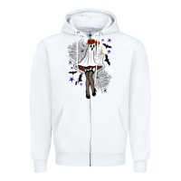 White freak ghost halloween Zipper Hoodie - BundleAndBundleShop