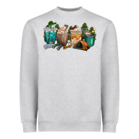 Heather Grey camping coffee cups Heavyweight Sweatshirt - texasbilliewilder