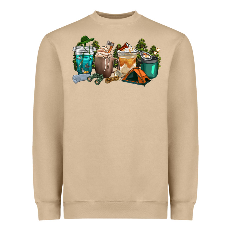 Camping Coffee Cups Heavyweight Sweatshirt by texasbilliewilder | Teevron