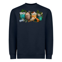 Navy camping coffee cups Heavyweight Sweatshirt - texasbilliewilder