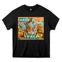 Black Hello Fall Rabbit Heavy Core Tee - LillyAllenDesigns