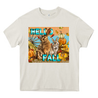 Cream Hello Fall Rabbit Heavy Core Tee - LillyAllenDesigns