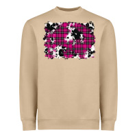 Pink Christmas Plaid Cowhide Pattern Background Heavyweight Sweatshirt | Teevron