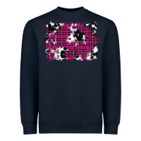 Navy Pink Christmas Plaid Cowhide Pattern Background Heavyweight Sweatshirt - RanaPortraitStore