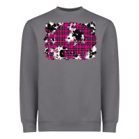 Storm Pink Christmas Plaid Cowhide Pattern Background Heavyweight Sweatshirt - RanaPortraitStore