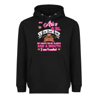 Black As A Aries Girl I Was Born With My Heart On My Sleeve And A Mouth Heavyweight Hoodie - Jasminsmagicworld