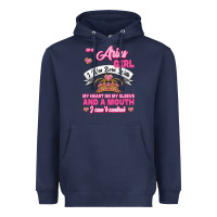 Navy As A Aries Girl I Was Born With My Heart On My Sleeve And A Mouth Heavyweight Hoodie - Jasminsmagicworld
