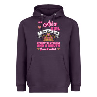 Plum As A Aries Girl I Was Born With My Heart On My Sleeve And A Mouth Heavyweight Hoodie - Jasminsmagicworld