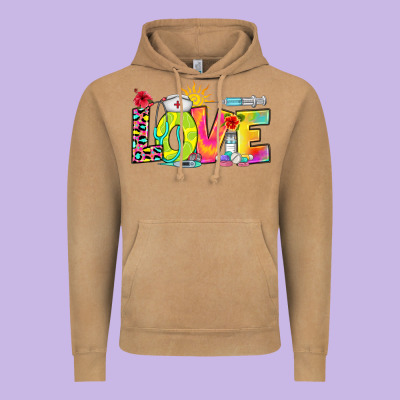 Vintage Hoodie love nurse summer