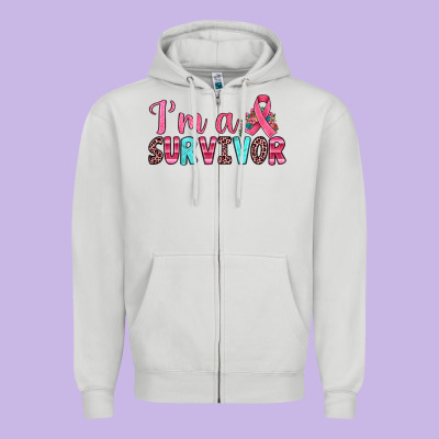 I'm A Survivor Zipper Hoodie Designed By Jahusdesignshop